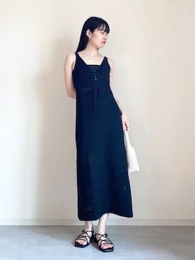 「ete（エテ）の○オブジェ ピアス L（ピアス（両耳用））」を使った、ひなさん（レディース・164cm）の夏コーディネート