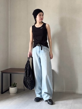 「アイテム（ベルト）」を使った、ひなさん（レディース・165cm）の夏コーディネート