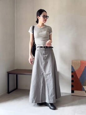 「アイテム（スカート）」を使った、ひなさん（レディース・165cm）の夏コーディネート