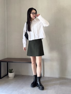 「アイテム（リング）」を使った、ひなさん（レディース・165cm）の秋コーディネート
