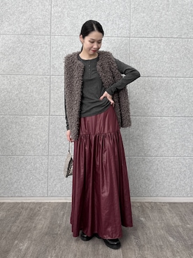 「アイテム（リング）」を使った、ひなさん（レディース・165cm）の秋コーディネート