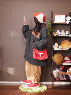 「チャイハネ（チャイハネ）のアイテム（キャップ）」を使った、Ri*さん（レディース・152cm）の秋コーディネート