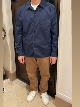 「H&M（エイチ・アンド・エム）のアイテム（チノパンツ）」を使った、ようへいさん（メンズ・171cm）の秋コーディネート
