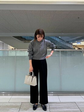 「RODE SKO(ロデスコ)の『MADE IN JAPAN』スクエアトゥプチメタルローファー(ローファー、ブラック系)」を使った、chikakoさん(レディース・170cm)の秋コーディネート