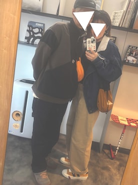 「アイテム（デニムジャケット）」を使った、イーチさん（レディース・160cm）の冬コーディネート