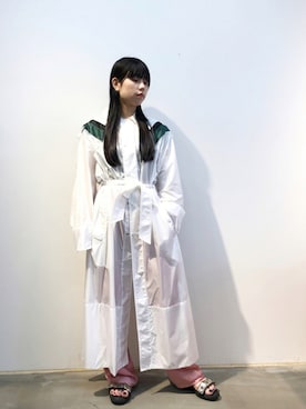 「TOGA PULLA（トーガ　プルラ）のアイテム（ジャケット/アウター）」を使った、ホリユキノさん（レディース・154cm）の夏コーディネート
