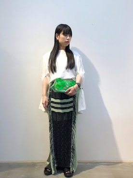「AKIRANAKA（アキラナカ）のアイテム」を使った、ホリユキノさん（レディース・154cm）の夏コーディネート