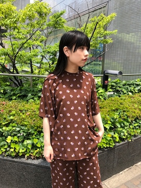 「mame（マメ）のアイテム（トップス）」を使った、ホリユキノさん（レディース・154cm）の夏コーディネート