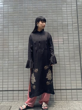 「TOGA PULLA（トーガ　プルラ）のアイテム（ワンピース/ドレス）」を使った、ホリユキノさん（レディース・154cm）の夏コーディネート