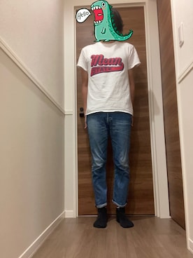 「KUROデニム」｜まるた◎さん（メンズ・180cm）の夏コーディネート