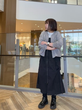 「アイテム（ジャンパースカート）」を使った、kimumegさん（レディース・154cm）の秋コーディネート