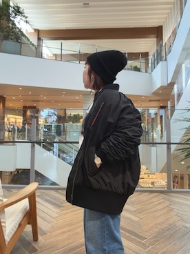 「アイテム（MA-1）」を使った、kimumegさん（レディース・154cm）の秋コーディネート