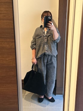 「アイテム（デニムジャケット）」を使った、アチコさん（レディース・160cm）の秋コーディネート