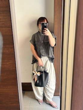 「coca（coca）（コカ）のアイテム（トップス）」を使った、アチコさん（レディース・160cm）の夏コーディネート