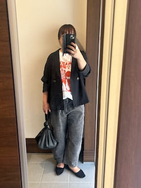 「しまむら（シマムラ）のアイテム（デニムパンツ）」を使った、アチコさん（レディース・160cm）の秋コーディネート