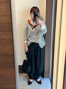 「B.C STOCK（ベーセーストック）のアイテム」を使った、アチコさん（レディース・160cm）の秋コーディネート