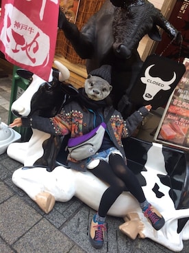 「CHUMS（チャムス）のアイテム（ボディバッグ/ウエストポーチ）」を使った、たまごさん（レディース・150cm）の冬コーディネート