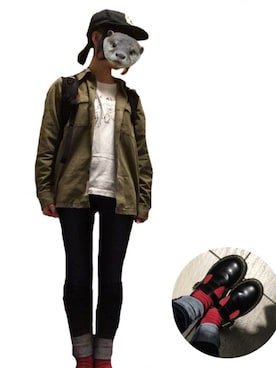 「BEAMS」｜「アイテム（バックパック/リュック）」を使った、たまごさん（レディース・150cm）の秋コーディネート