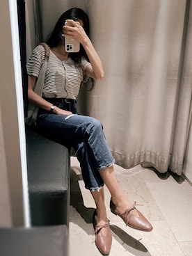 「WHITE（ホワイト）のアイテム」を使った、ivy さん（レディース・163cm）の秋コーディネート