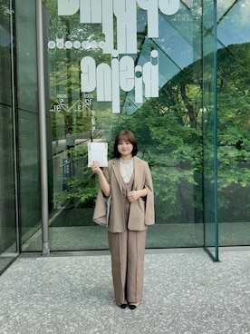 「NOLLEY’S（ノーリーズ）のアイテム（シャツ/ブラウス、ベージュ系）」を使った、ioriさん（レディース・156cm）の夏コーディネート