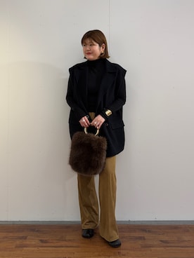 「GALENA（LOUNGEDRESS）（ガレナ）のアイテム」を使った、YONEYAMAさん（レディース・165cm）の秋コーディネート