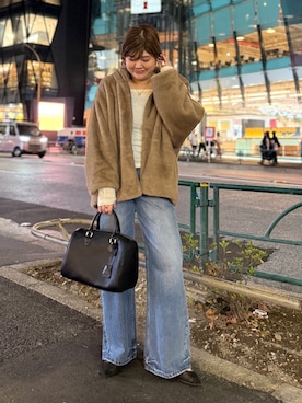 「アイテム（ボストンバッグ）」を使った、YONEYAMAさん（レディース・165cm）の秋コーディネート