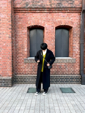 「モード系」｜「アイテム（ステンカラーコート）」を使った、Yugさん（メンズ・175cm）の春コーディネート