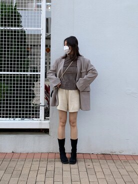 「西裝外套」｜「アイテム（ジャケット/アウター）」を使った、christaさん（レディース・162cm）の冬コーディネート