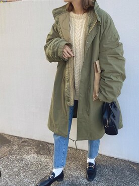 「WEGO（ウィゴー）のアイテム（モッズコート）」を使った、sayさん（レディース・160cm）の冬コーディネート