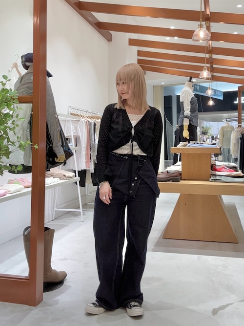 mystic - MYSTICミスティック Msize ルーズフィット長袖ラッシュ ワイドリブショートトップス（Tシャツ/カットソー）｜mystic