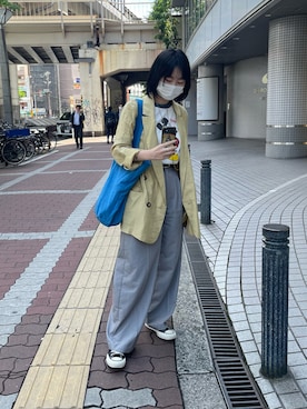 「ミッキーT」｜「アイテム（スラックス）」を使った、shitomiさん（レディース・156cm）の春コーディネート