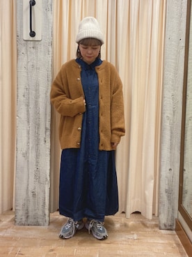 「サマンサモスモス」｜「アイテム（シャツワンピース）」を使った、honamiさん（レディース・153cm）の秋コーディネート