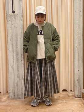 「サマンサモスモス」｜「アイテム（ブルゾン）」を使った、honamiさん（レディース・153cm）の秋コーディネート
