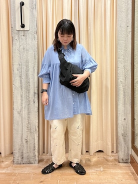 「刺繍」｜「アイテム（チュニック）」を使った、honamiさん（レディース・153cm）の春コーディネート