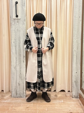 「アイテム（ドレスシューズ）」を使った、honamiさん（レディース・153cm）の冬コーディネート