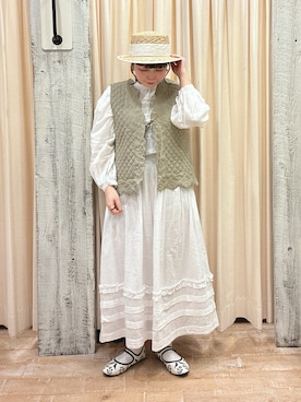 「アイテム（ドレスシューズ、ベージュ系）」を使った、honamiさん（レディース・153cm）の春コーディネート