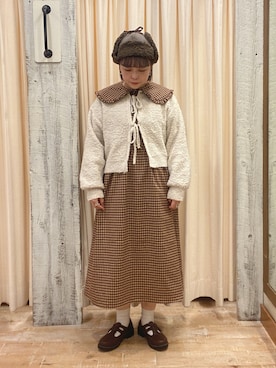 「レトロ」｜「アイテム（その他シューズ）」を使った、honamiさん（レディース・153cm）の秋コーディネート