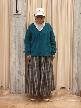 「Samansa Mos2（サマンサ モスモス）の襟刺繍シャーリング前後2WAYブラウス（シャツ/ブラウス）」を使った、honamiさん（レディース・153cm）の秋コーディネート