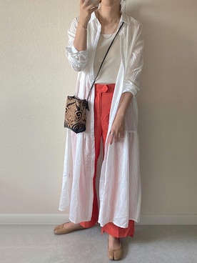 「rectangle（レクタングル）のアイテム（パンツ）」を使った、muさん（レディース・164cm）の夏コーディネート