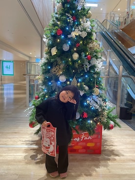 「クリスマスコーデ」｜「アイテム（パンツ）」を使った、hoさん（キッズ・80cm）の冬コーディネート
