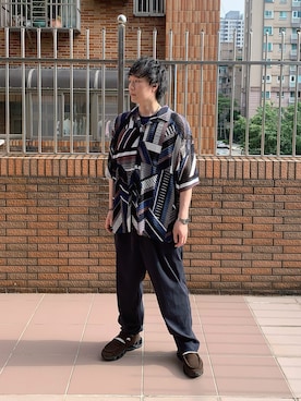 「アイテム（セットアップ）」を使った、idaさん（メンズ・177cm）の夏コーディネート