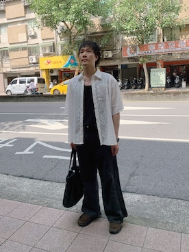 「アイテム（トートバッグ）」を使った、idaさん（メンズ・177cm）の夏コーディネート