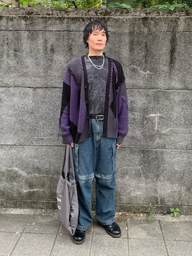 ステッチキリカエニットカーディガン(HARE)を使った人気ファッション