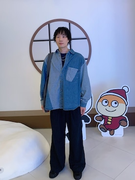 「アイテム（トートバッグ）」を使った、idaさん（メンズ・177cm）の秋コーディネート