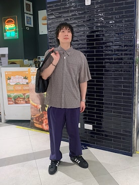 「UNIQLO（ユニクロ）のアイテム（スラックス）」を使った、idaさん（メンズ・177cm）の夏コーディネート