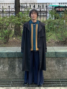 「アイテム（トレンチコート）」を使った、idaさん（メンズ・177cm）の冬コーディネート