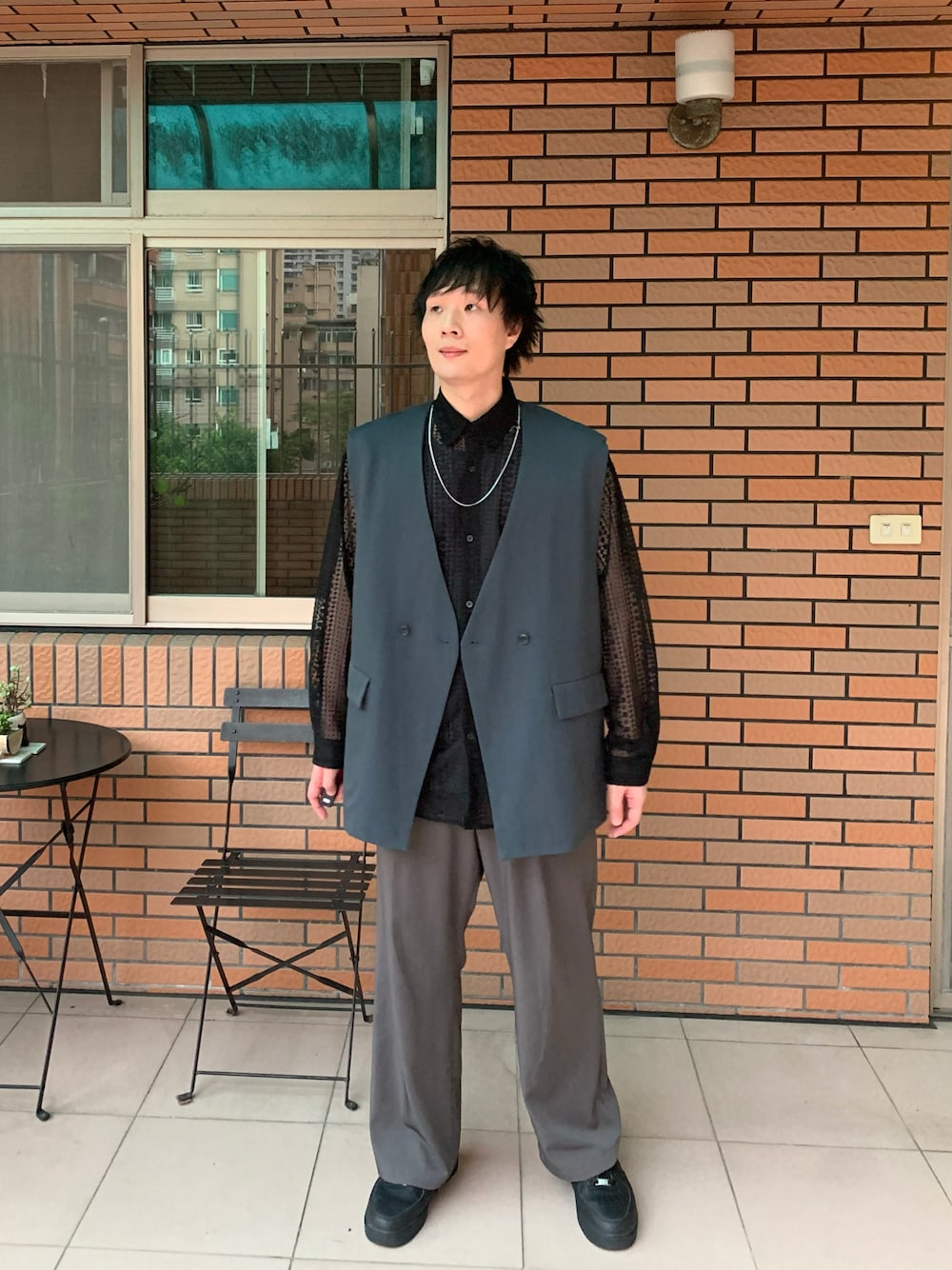 idaさんの「TRストレッチスーツ地 ルーズ ダブルジレベスト EMMA CLOTHES（EMMA CLOTHES）」を使ったコーディネートの1枚目の写真