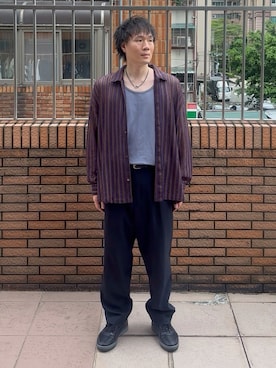 「アイテム（セットアップ）」を使った、idaさん（メンズ・177cm）の夏コーディネート