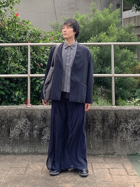 「アイテム（ジャケット/アウター、ブルー系）」を使った、idaさん（メンズ・177cm）の冬コーディネート