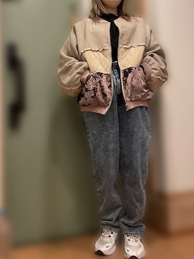 「merry jenny（メリージェニー）のアイテム（ブルゾン）」を使った、ちゃー さん（レディース・150cm）の春コーディネート
